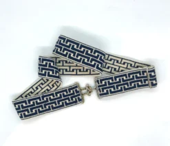 Bedford Jones Belt - Athena Navy With Silver Surcingle 1.5"