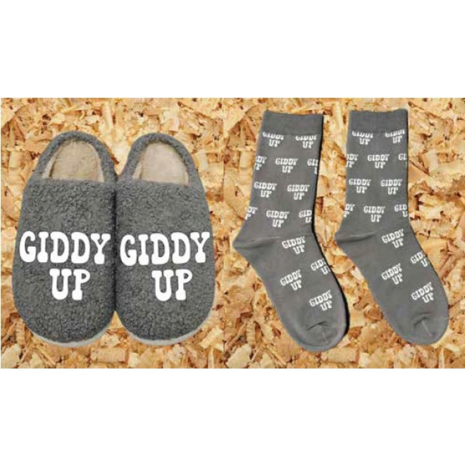 Dreamers & Schemers Slipper And Sock Combo - GIDDY UP 1 Dreamers & Schemers Slipper And Sock Combo - GIDDY UP