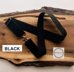 Bedford Jones Belt - Black W/ Gold Surcingle 1.5"