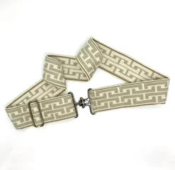 Bedford Jones Belt - Athena Tan W/ Silver Surcingle 2.0"