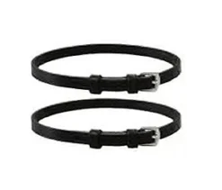 Black Leather Spur Straps