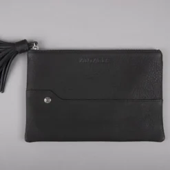 Signature By Antares London Zippered Clutch With Tassle - 2 Colours -Lemieux Store AB8 NOIR PIC 2020 04
