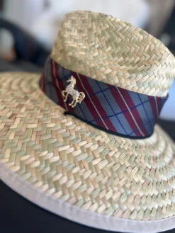 Riata Designs Original Hat - Burgundy & Grey Stripe