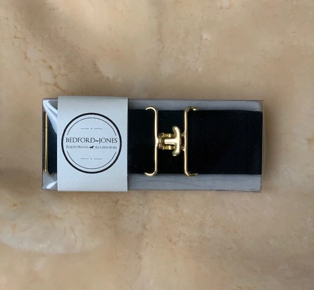 Bedford Jones Belt - Black W/ Gold Surcingle 2.0" 1 Bedford Jones Belt - Black W/ Gold Surcingle 2.0"