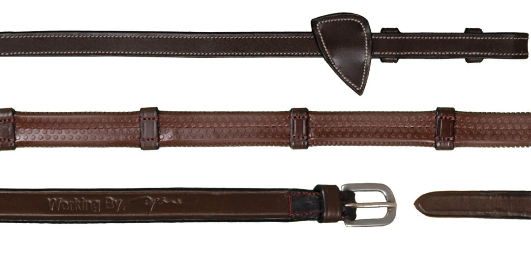 Dy'on Working Collection Rubber Reins W/ 7 Leather Loops 1/2" 1 Dy'on Working Collection Rubber Reins W/ 7 Leather Loops 1/2"